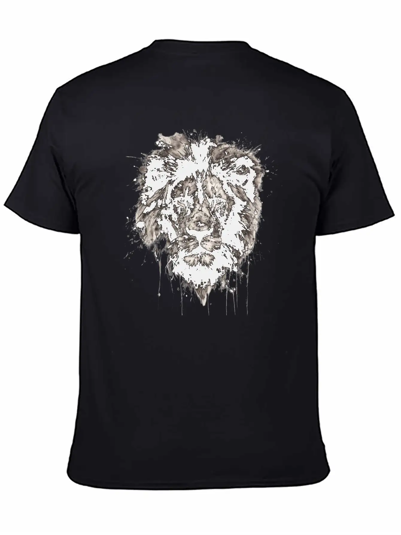 Majestic Lion Portrait In Monochrome With Artistic Unisex Casual T-Shirt – Clean Design For Daily Comfort