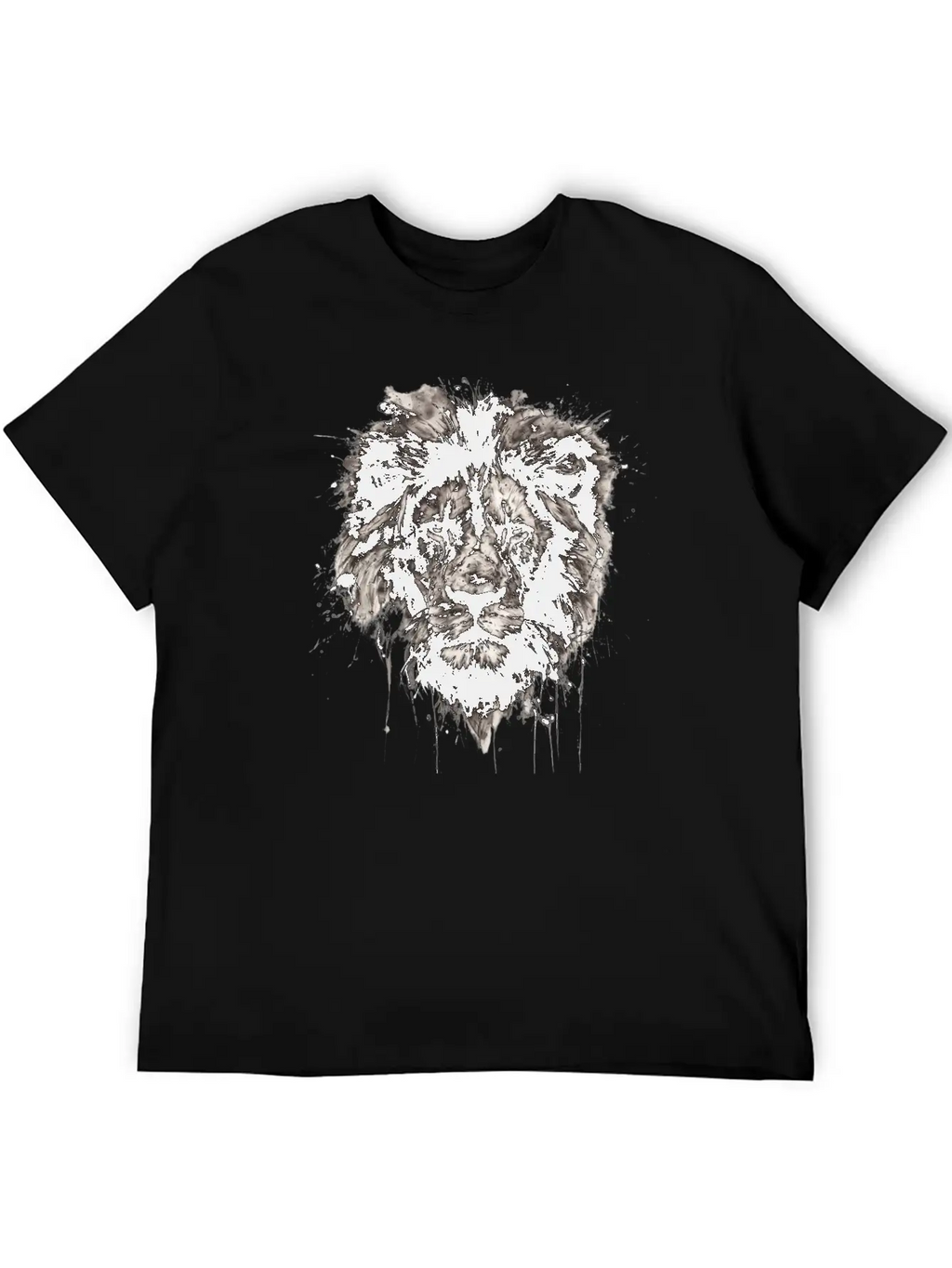 Majestic Lion Portrait In Monochrome With Artistic Unisex Casual T-Shirt – Clean Design For Daily Comfort