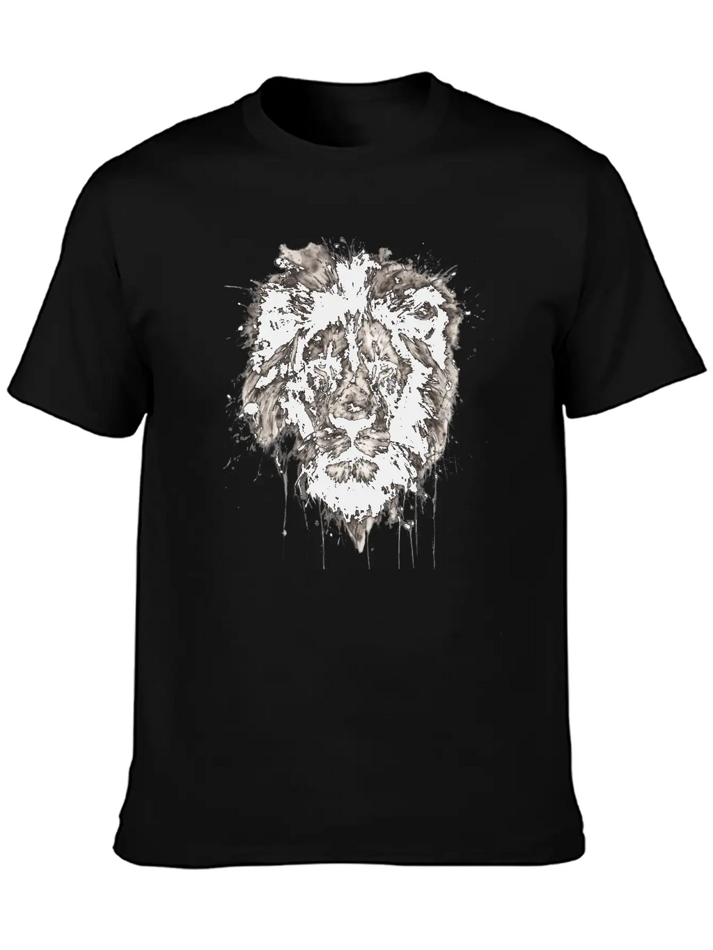 Majestic Lion Portrait In Monochrome With Artistic Unisex Casual T-Shirt – Clean Design For Daily Comfort