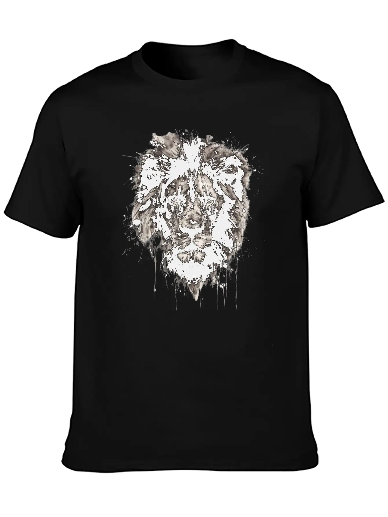 Majestic Lion Portrait In Monochrome With Artistic Unisex Casual T-Shirt – Clean Design For Daily Comfort