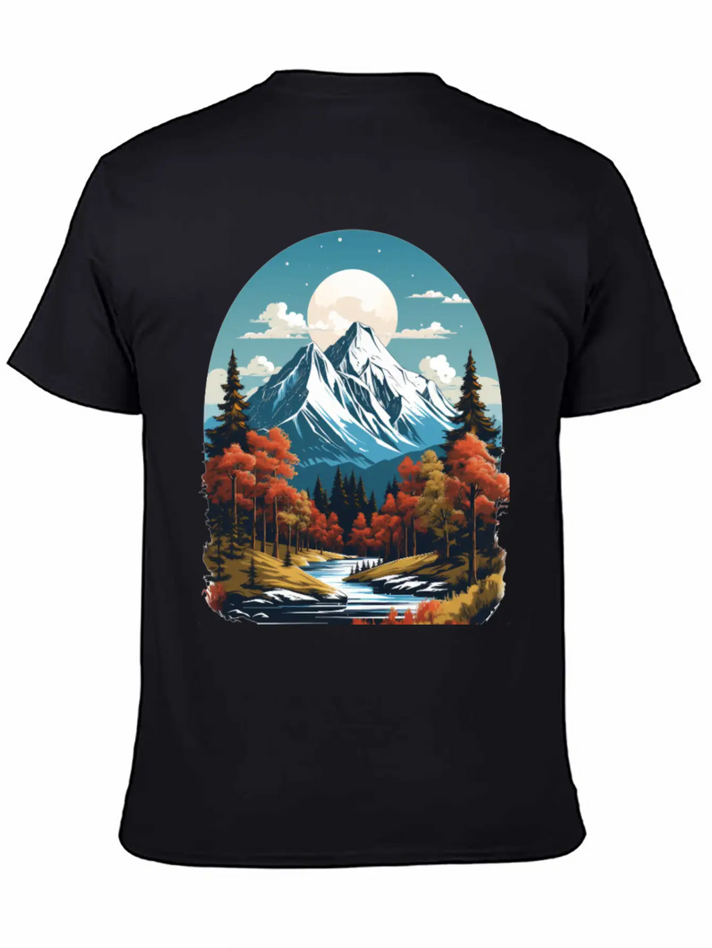 Majestic Peaks And Autumn Serenity Essential Cotton Tee For Daily Outfits – Unisex Style