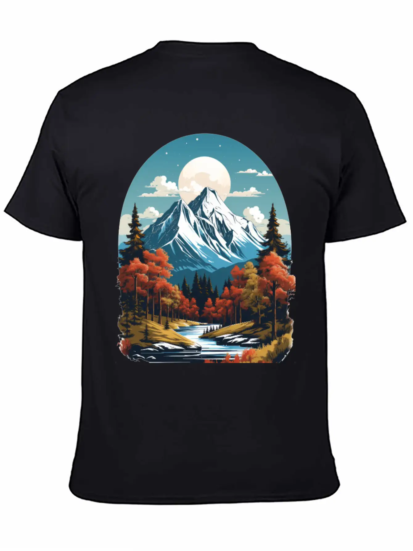 Majestic Peaks And Autumn Serenity Essential Cotton Tee For Daily Outfits – Unisex Style