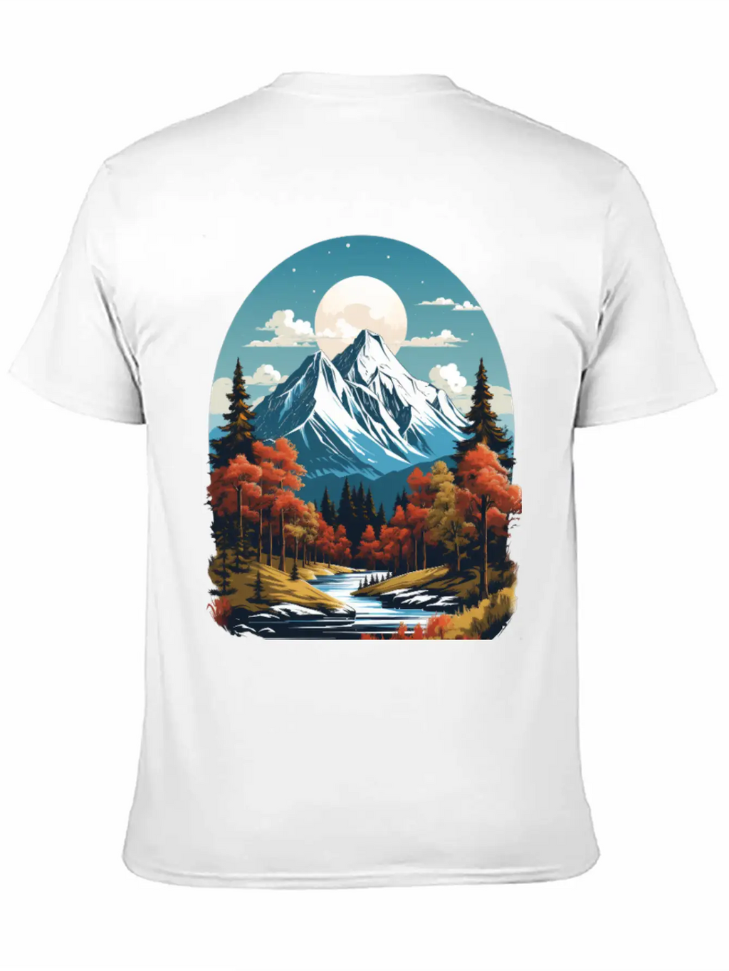 Majestic Peaks And Autumn Serenity Essential Cotton Tee For Daily Outfits – Unisex Style