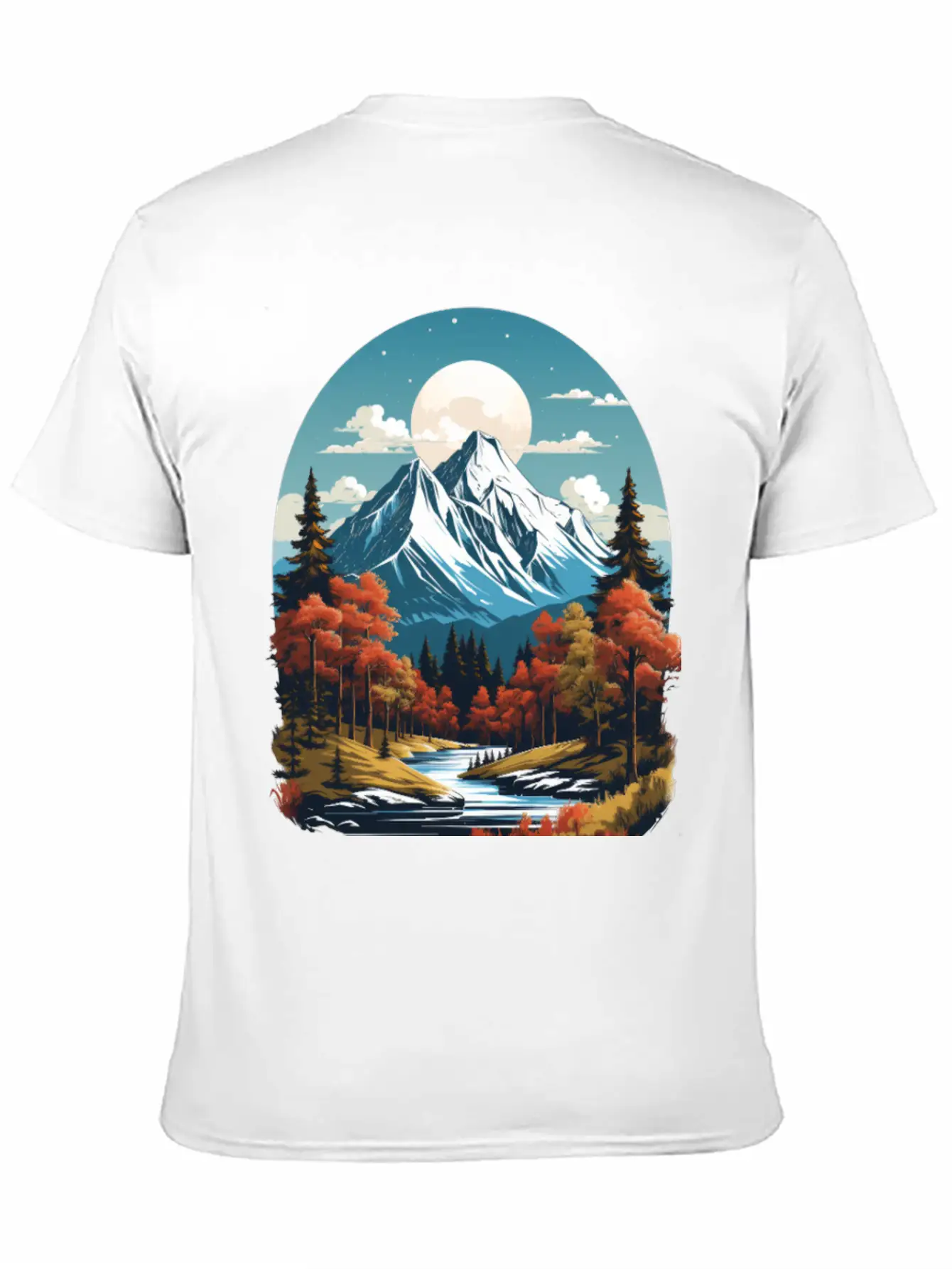 Majestic Peaks And Autumn Serenity Essential Cotton Tee For Daily Outfits – Unisex Style