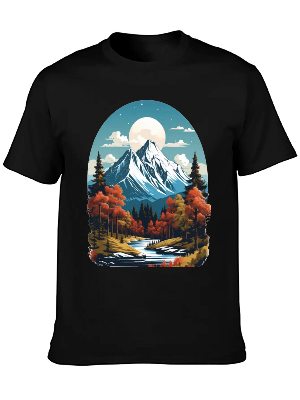 Majestic Peaks And Autumn Serenity Essential Cotton Tee For Daily Outfits – Unisex Style