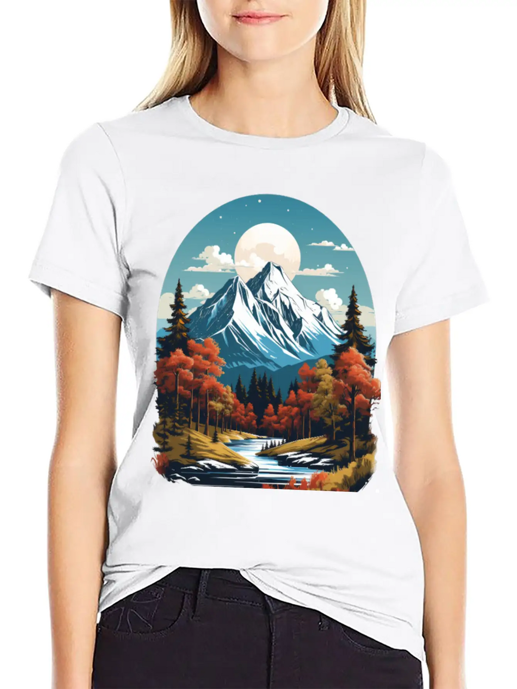 Majestic Peaks And Autumn Serenity Essential Cotton Tee For Daily Outfits – Unisex Style