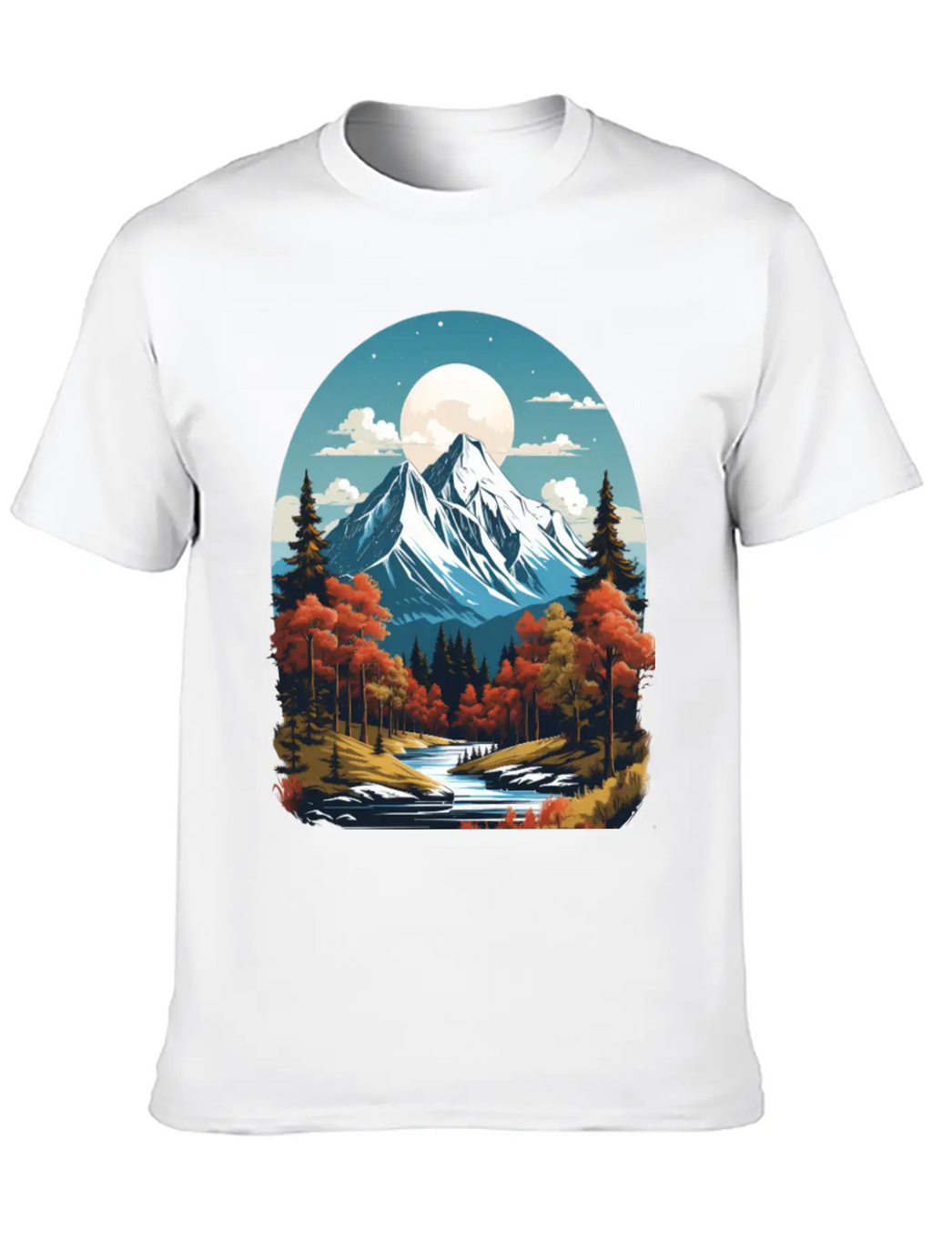 Majestic Peaks And Autumn Serenity Essential Cotton Tee For Daily Outfits – Unisex Style
