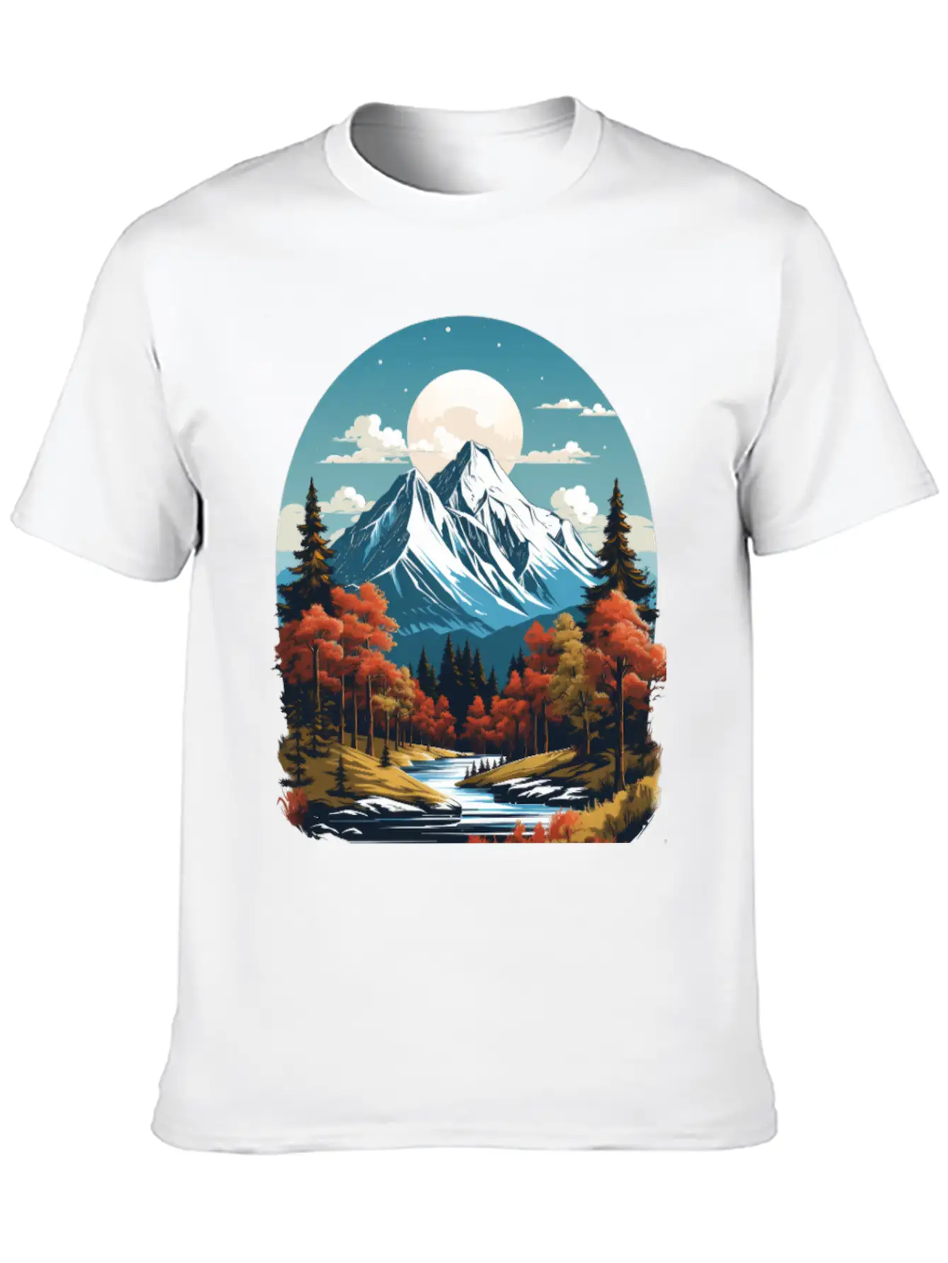 Majestic Peaks And Autumn Serenity Essential Cotton Tee For Daily Outfits – Unisex Style