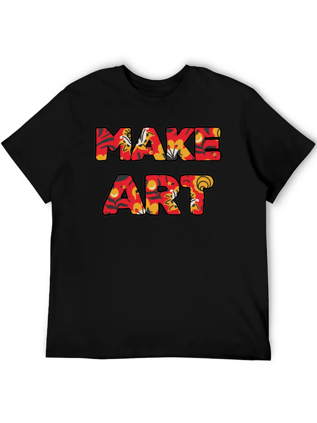 Make Art Red Floral Classic Cotton Tee – Unisex Comfort For Any Season