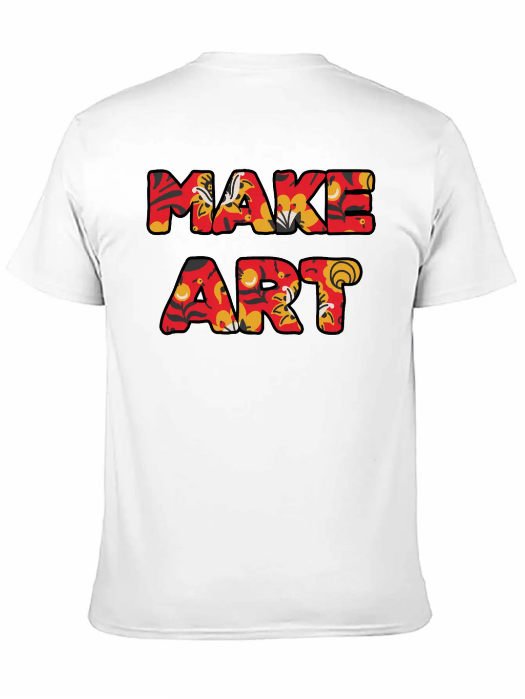 Make Art Red Floral Classic Cotton Tee – Unisex Comfort For Any Season