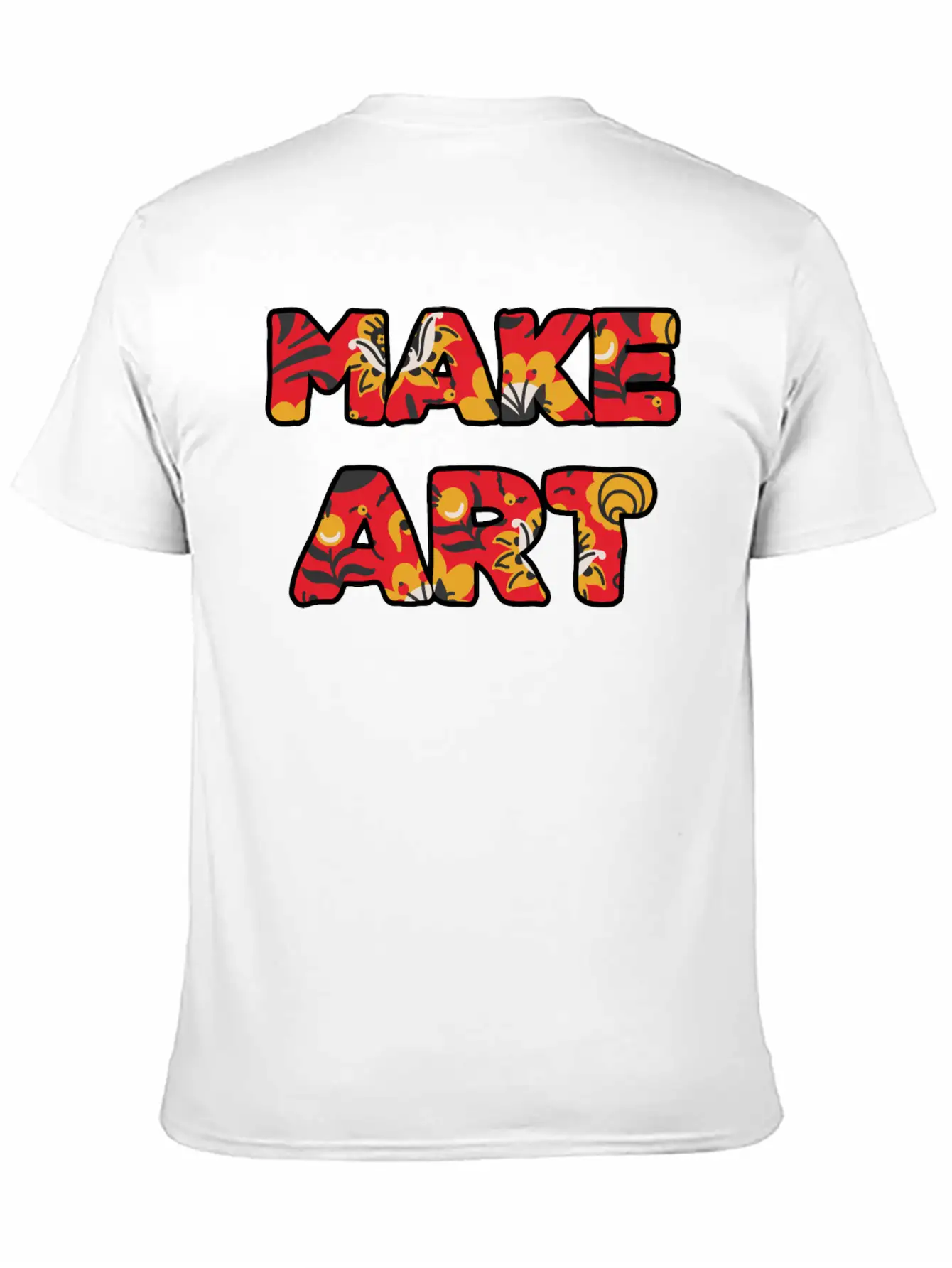 Make Art Red Floral Classic Cotton Tee – Unisex Comfort For Any Season