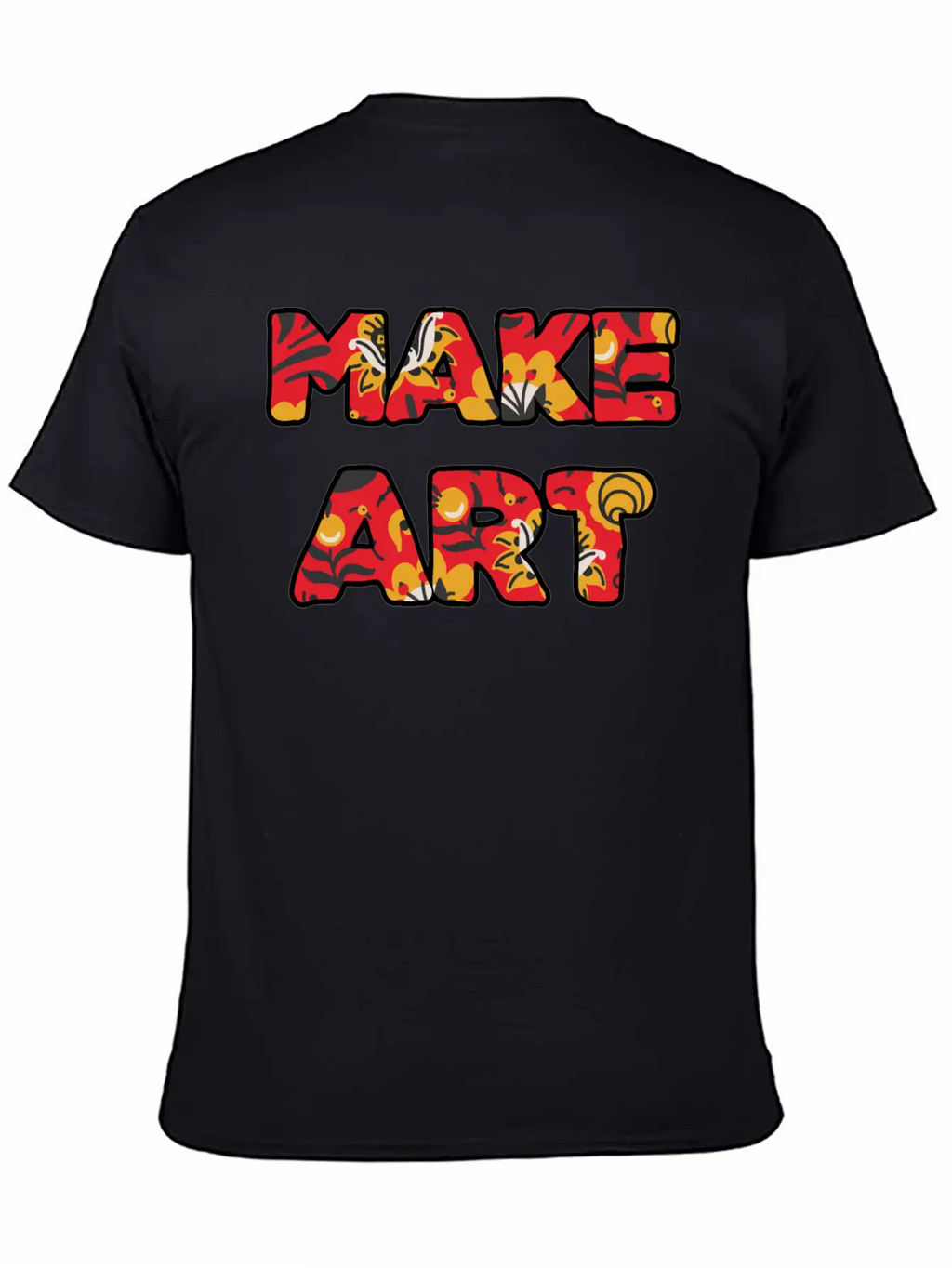 Make Art Red Floral Classic Cotton Tee – Unisex Comfort For Any Season