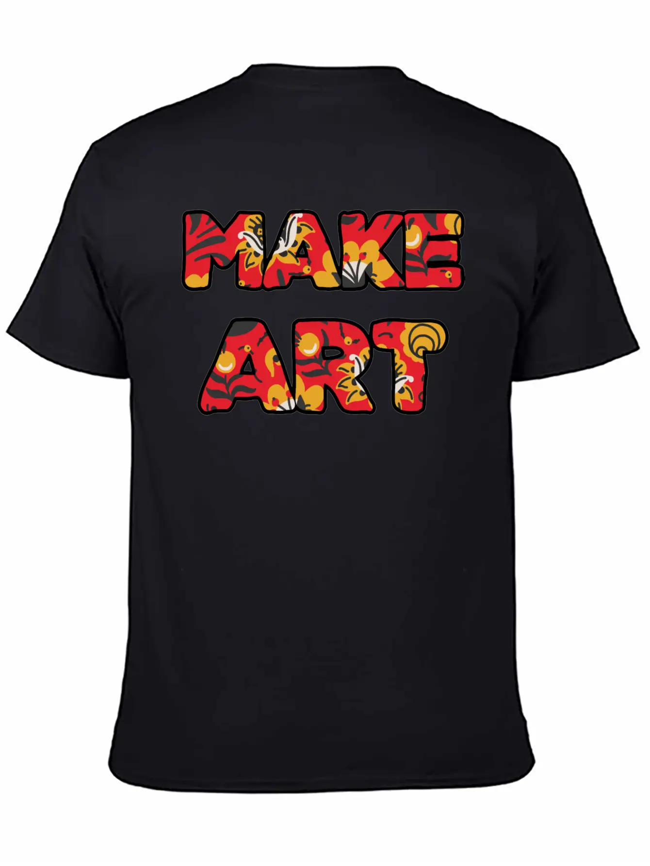 Make Art Red Floral Classic Cotton Tee – Unisex Comfort For Any Season