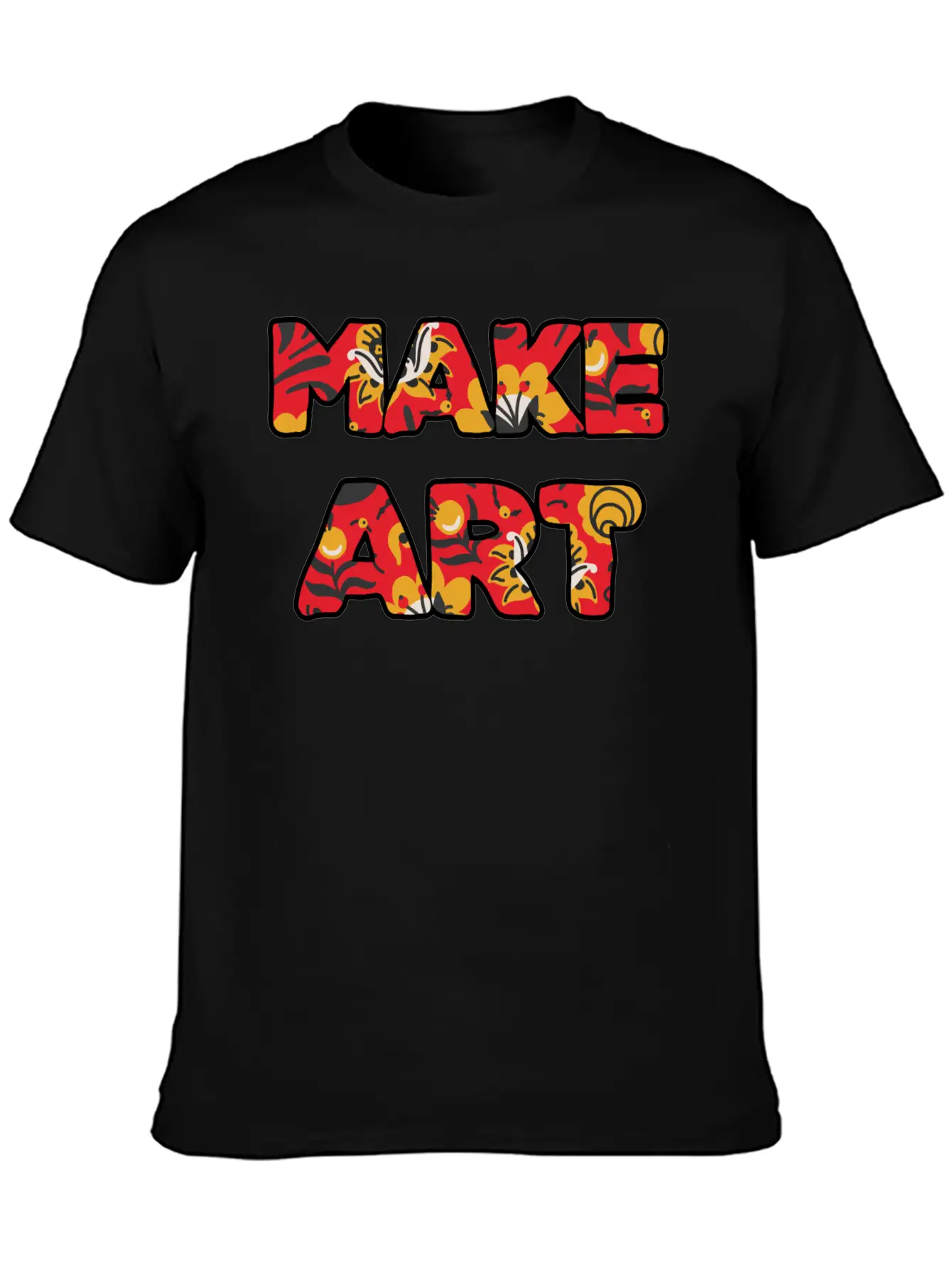 Make Art Red Floral Classic Cotton Tee – Unisex Comfort For Any Season