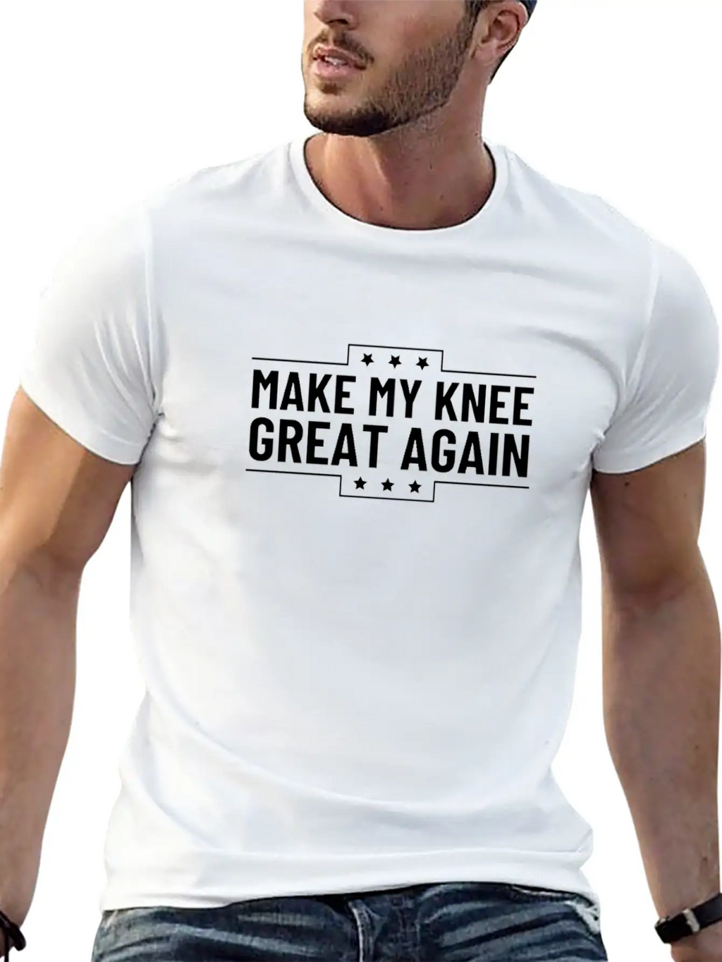 Make My Knee Great Again Funny Recovery Broken Basic Graphic T-Shirt – Daily Comfort In Soft Cotton
