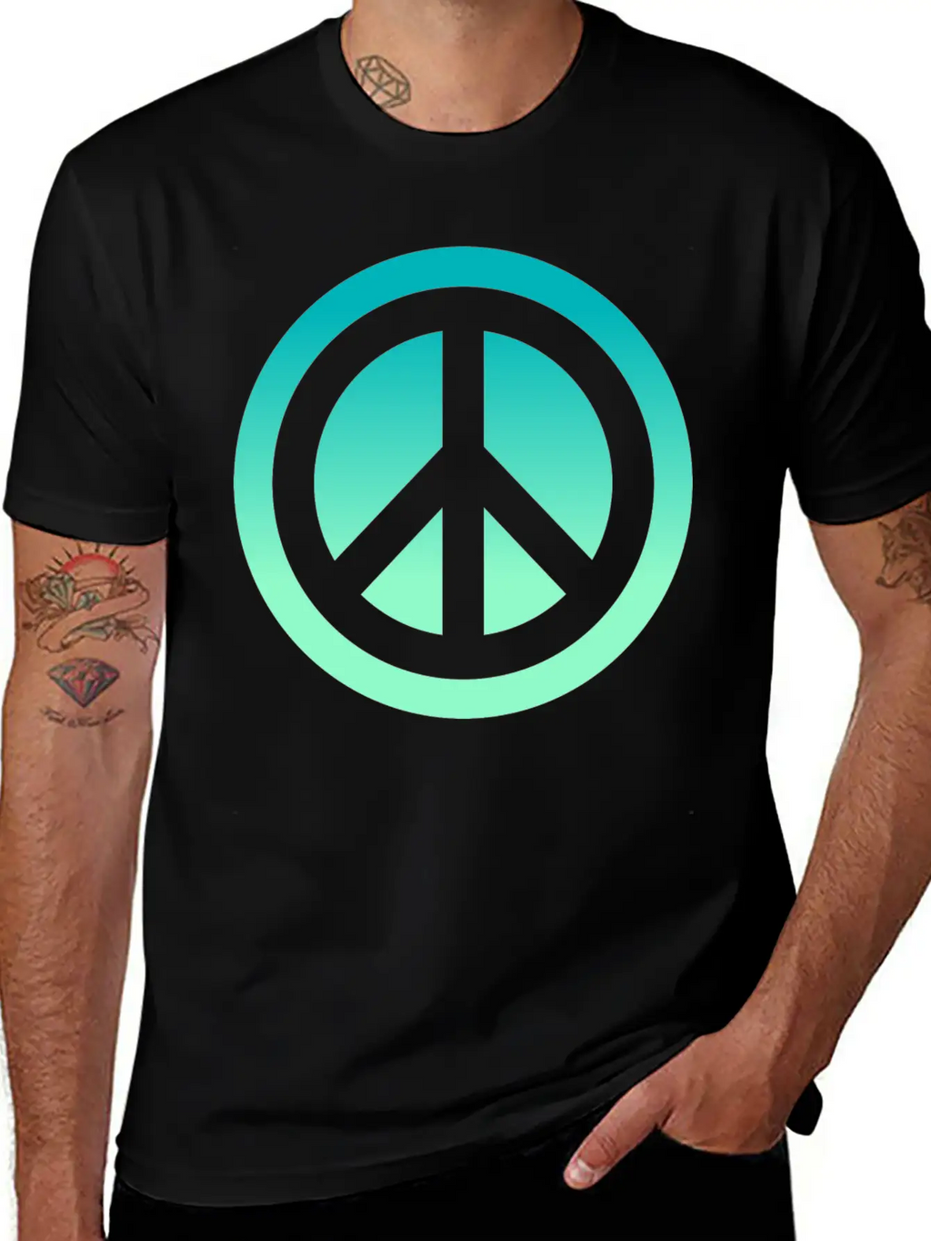 Make Peace Not War - Peace Sign Logo Classic Cotton Tee – Unisex Comfort For Any Season
