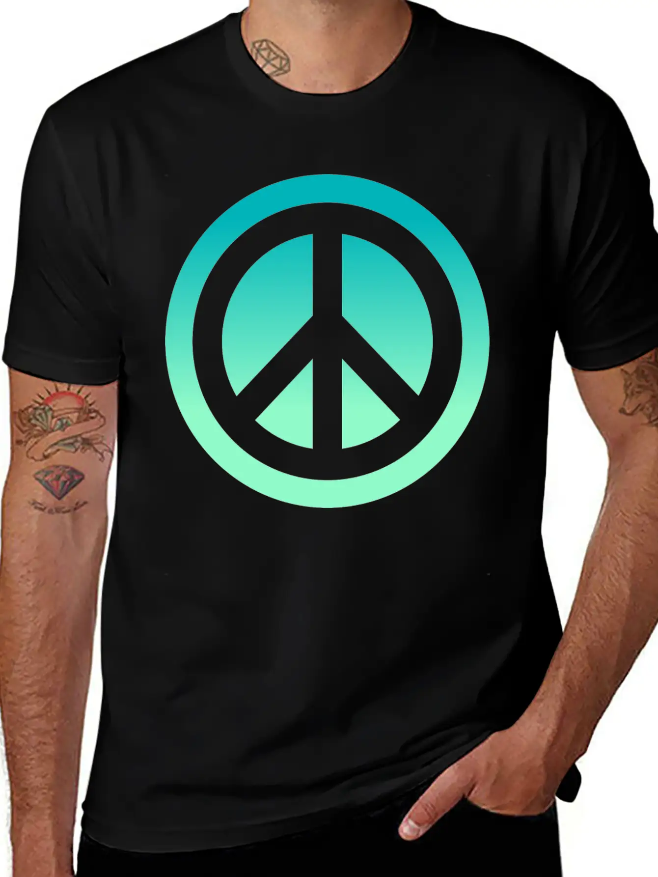 Make Peace Not War - Peace Sign Logo Classic Cotton Tee – Unisex Comfort For Any Season