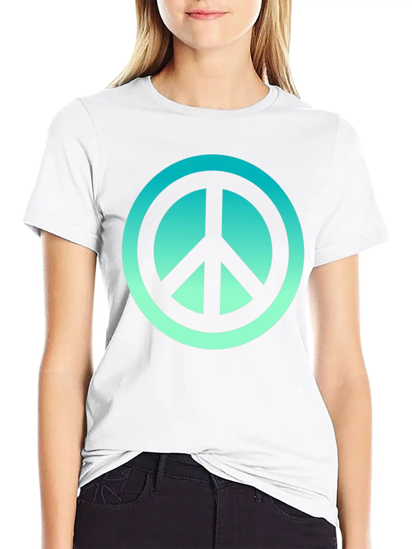 Make Peace Not War - Peace Sign Logo Classic Cotton Tee – Unisex Comfort For Any Season