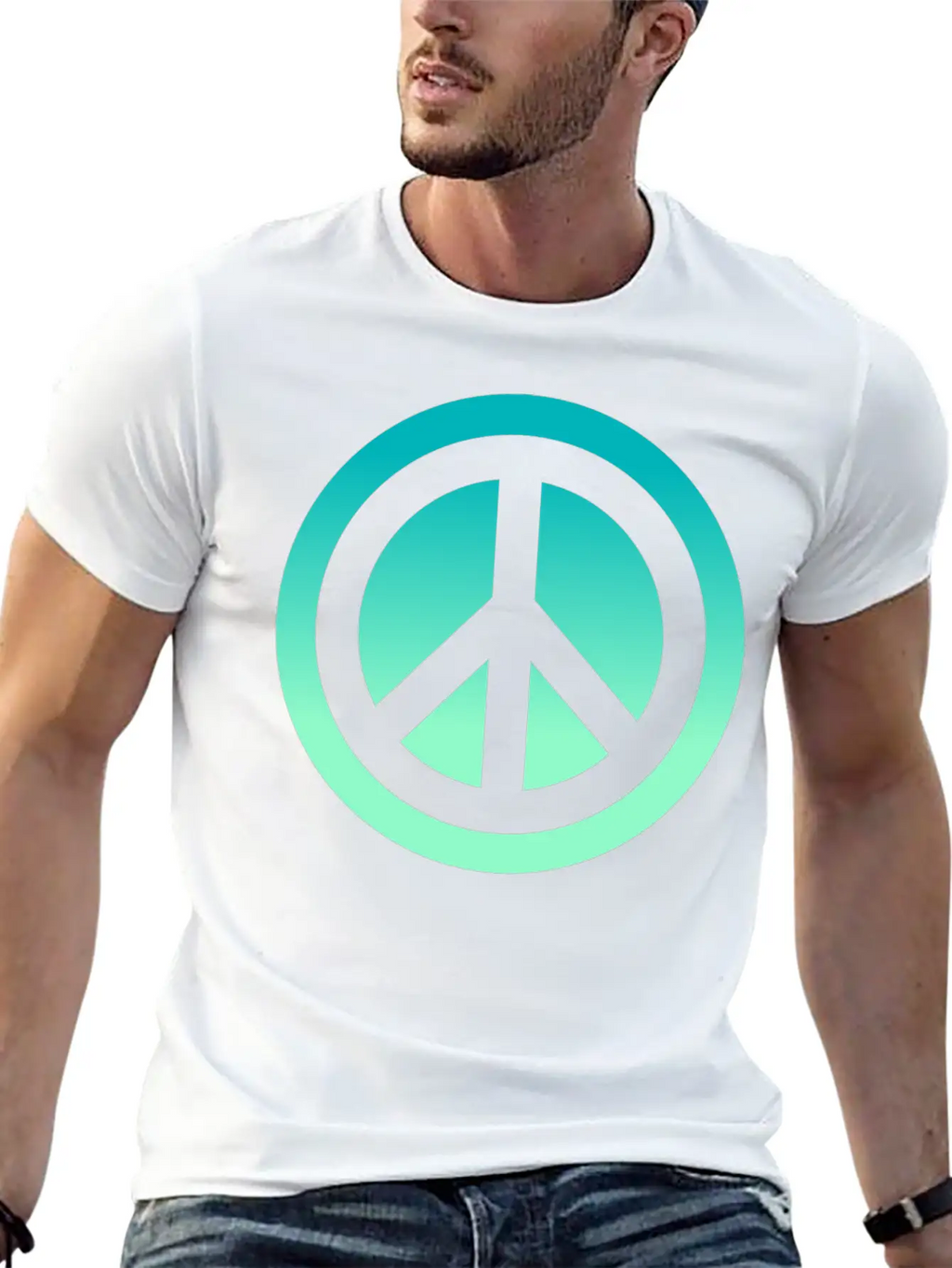 Make Peace Not War - Peace Sign Logo Classic Cotton Tee – Unisex Comfort For Any Season