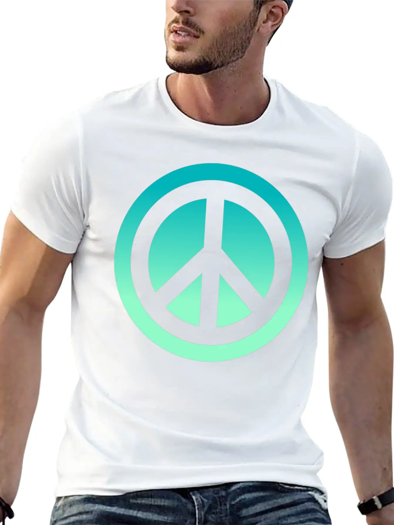 Make Peace Not War - Peace Sign Logo Classic Cotton Tee – Unisex Comfort For Any Season
