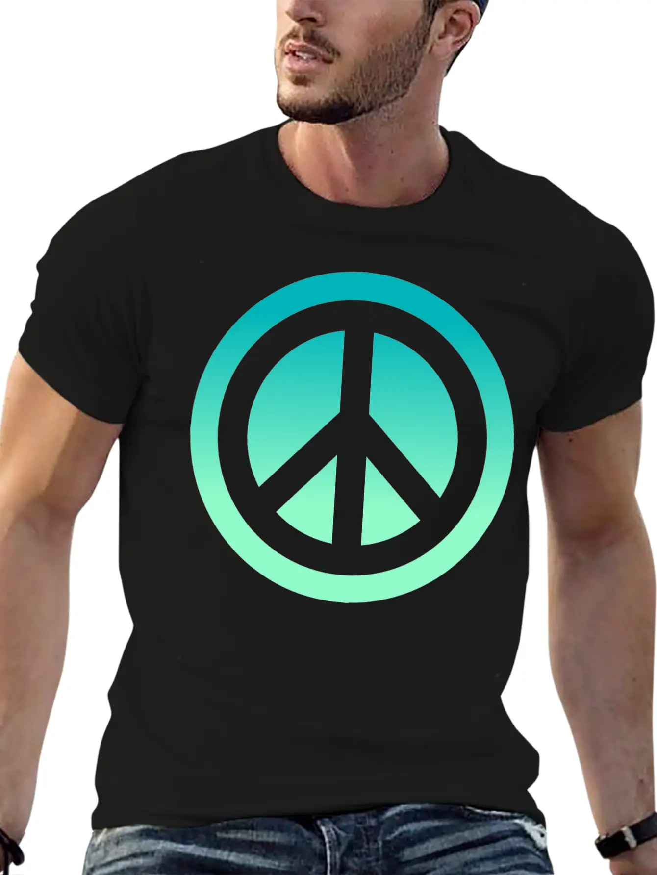 Make Peace Not War - Peace Sign Logo Classic Cotton Tee – Unisex Comfort For Any Season
