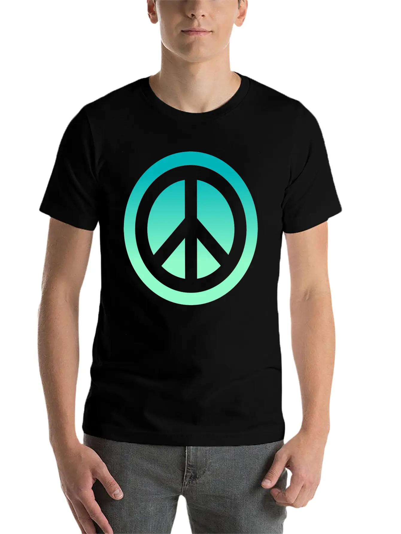 Make Peace Not War - Peace Sign Logo Classic Cotton Tee – Unisex Comfort For Any Season