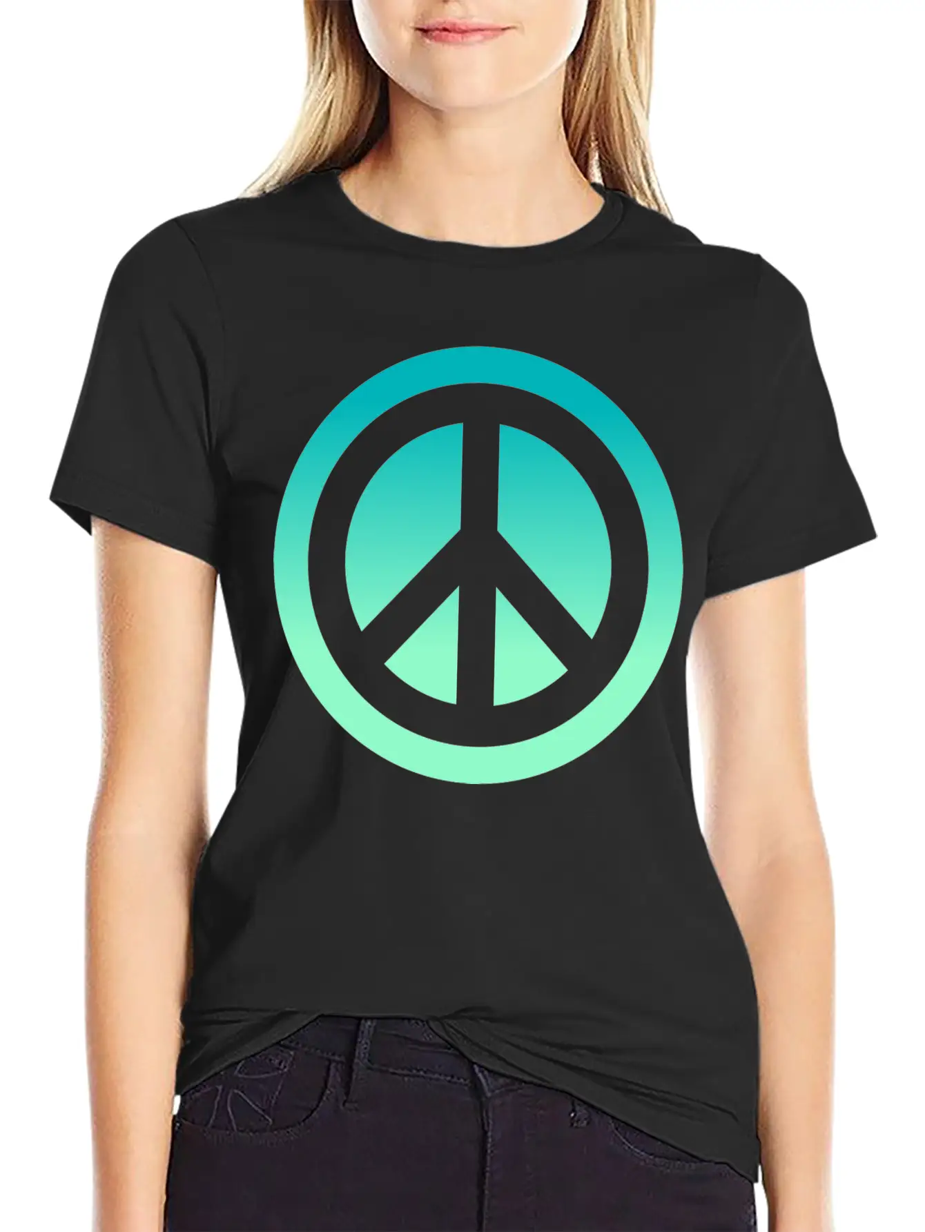 Make Peace Not War - Peace Sign Logo Classic Cotton Tee – Unisex Comfort For Any Season