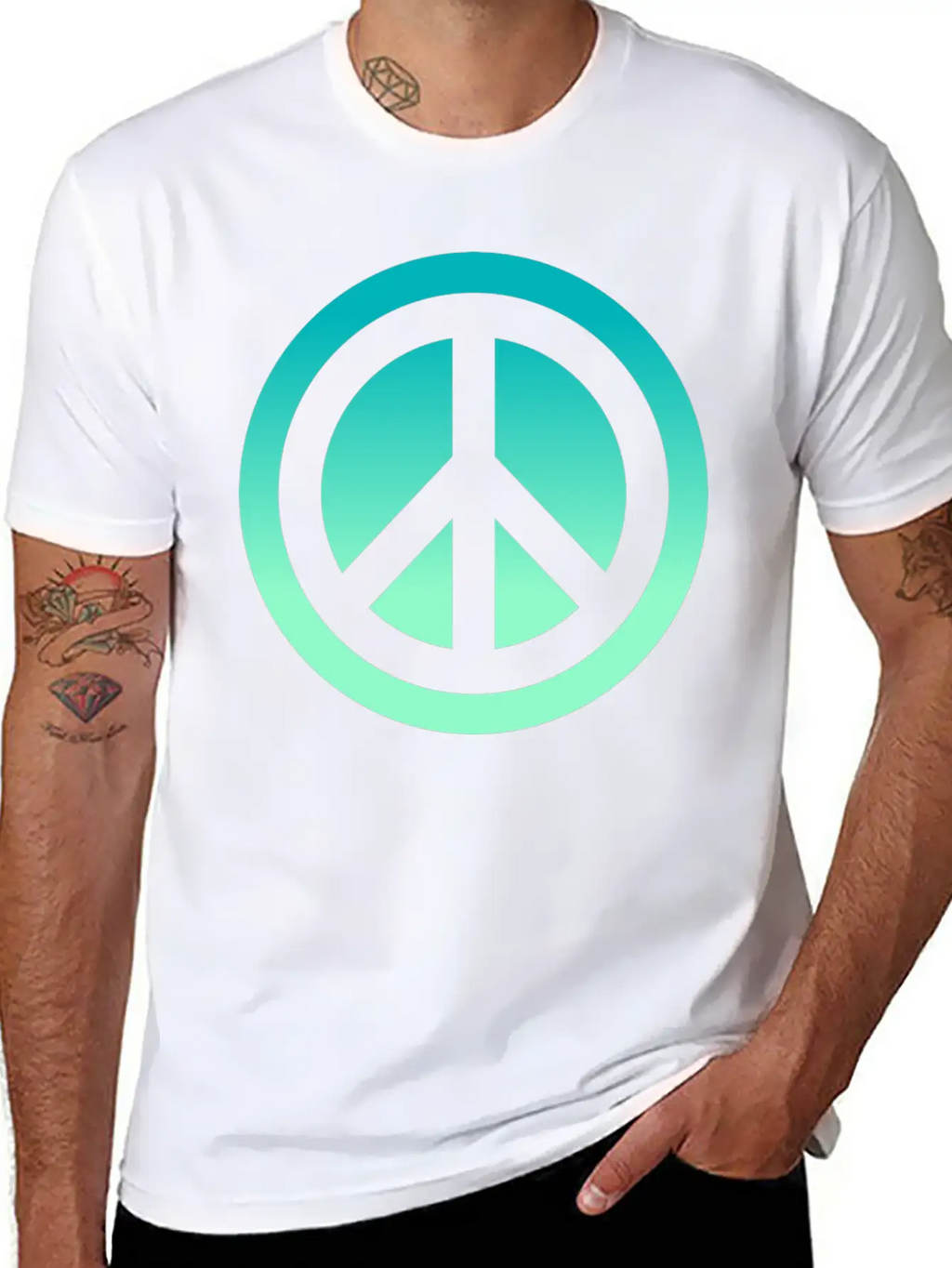 Make Peace Not War - Peace Sign Logo Classic Cotton Tee – Unisex Comfort For Any Season