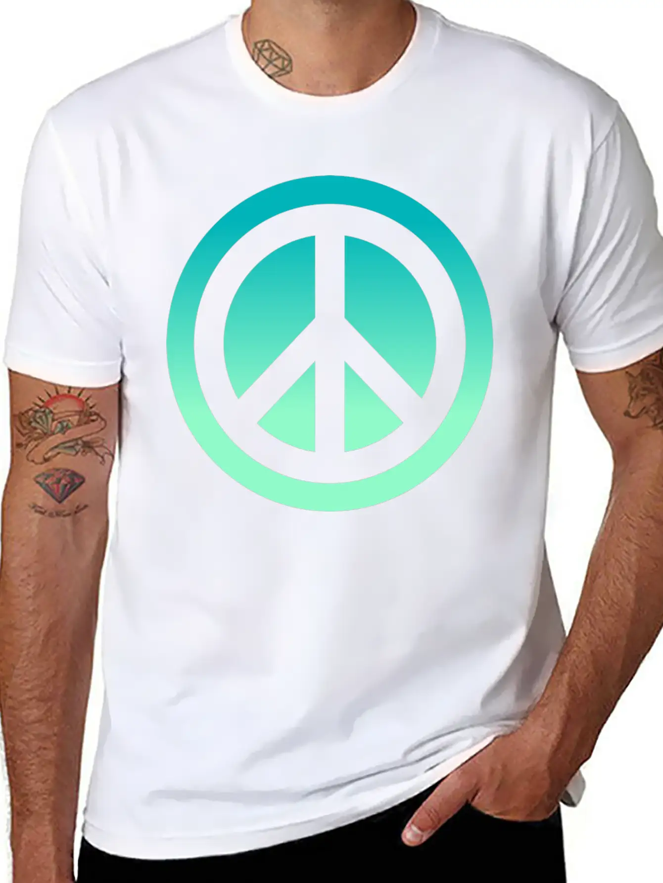 Make Peace Not War - Peace Sign Logo Classic Cotton Tee – Unisex Comfort For Any Season