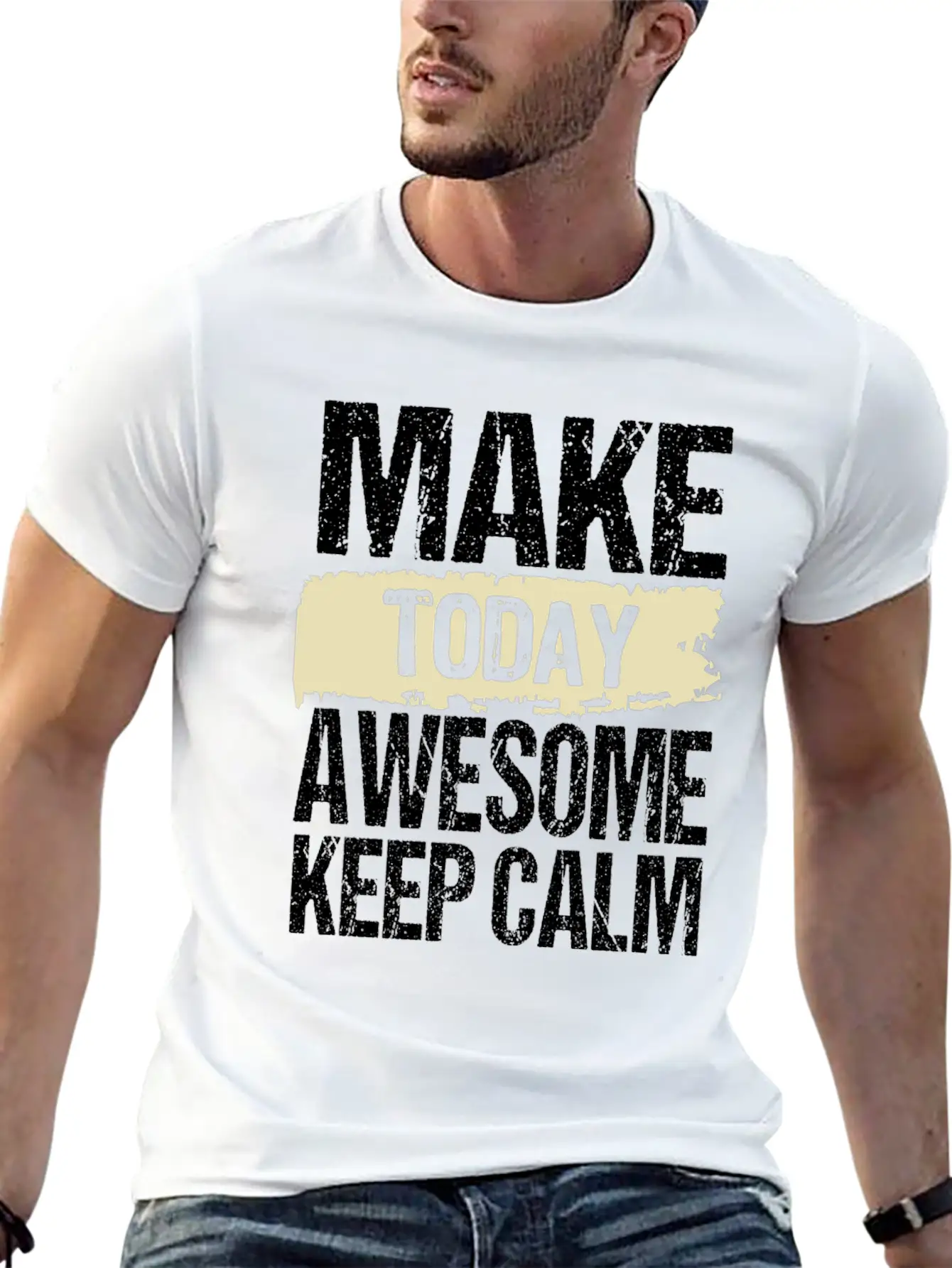 Make Today Awesome Typography Relaxed Everyday Tee – Lightweight And Durable Cotton