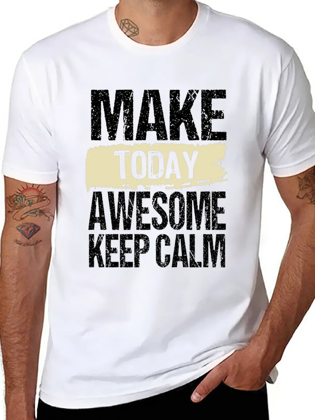 Make Today Awesome Typography Relaxed Everyday Tee – Lightweight And Durable Cotton