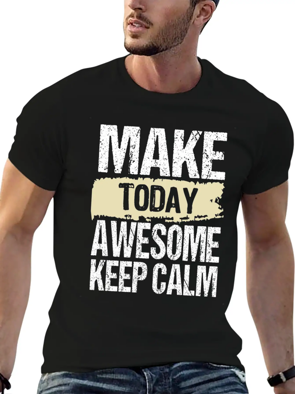 Make Today Awesome Typography Relaxed Everyday Tee – Lightweight And Durable Cotton