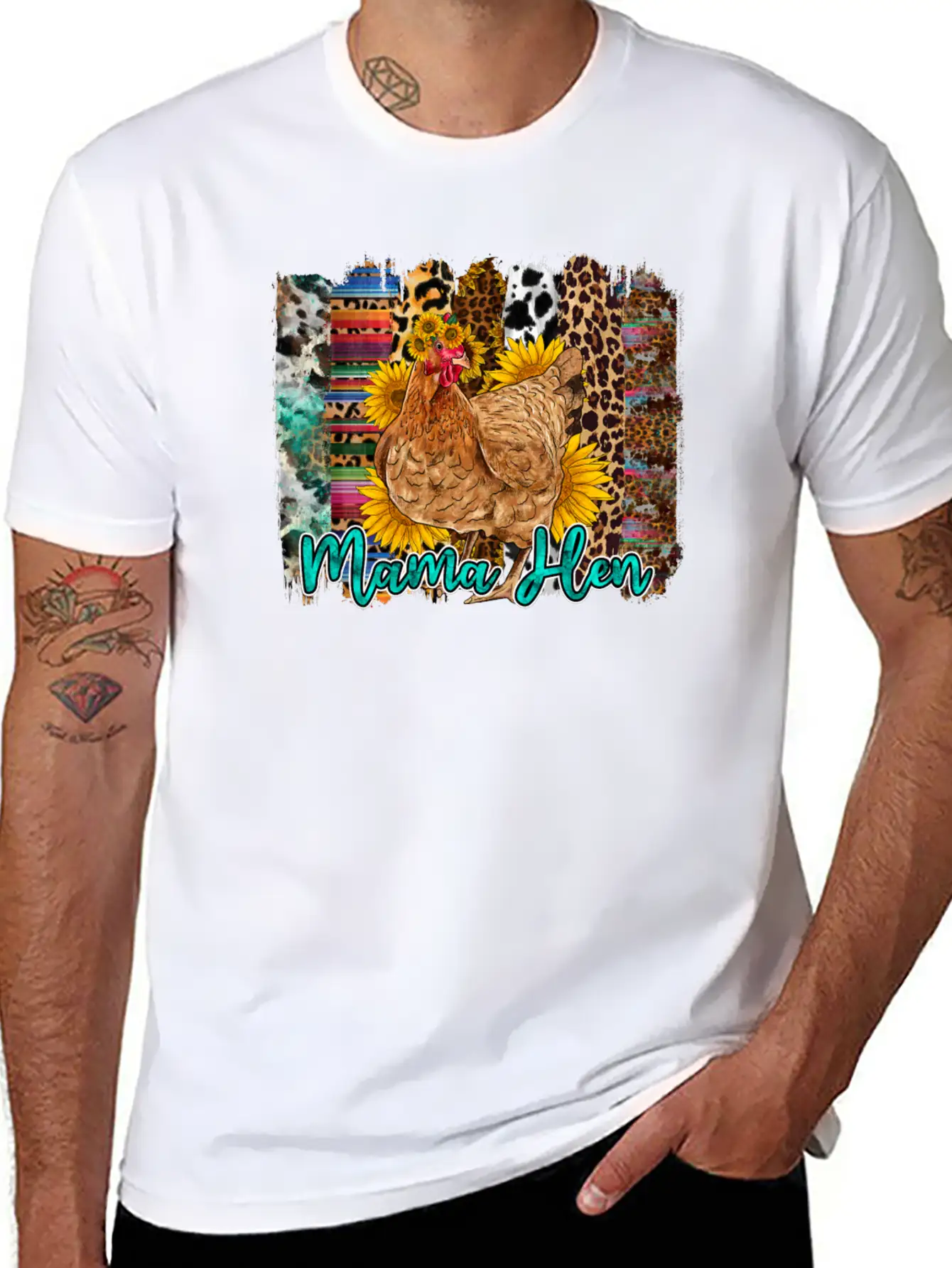 Mama Hen Brushstrokes Classic Cotton Tee – Unisex Comfort For Any Season