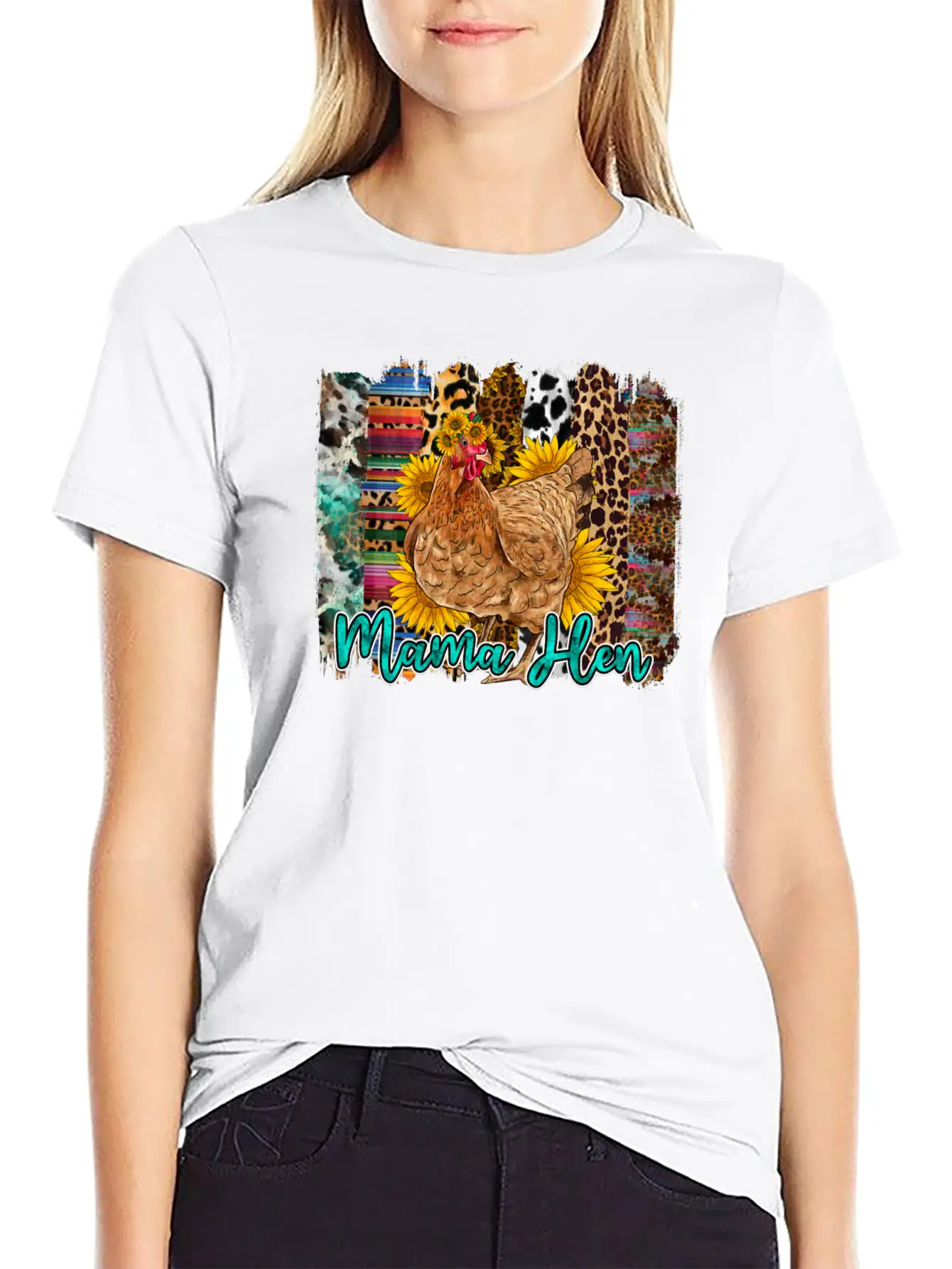 Mama Hen Brushstrokes Classic Cotton Tee – Unisex Comfort For Any Season