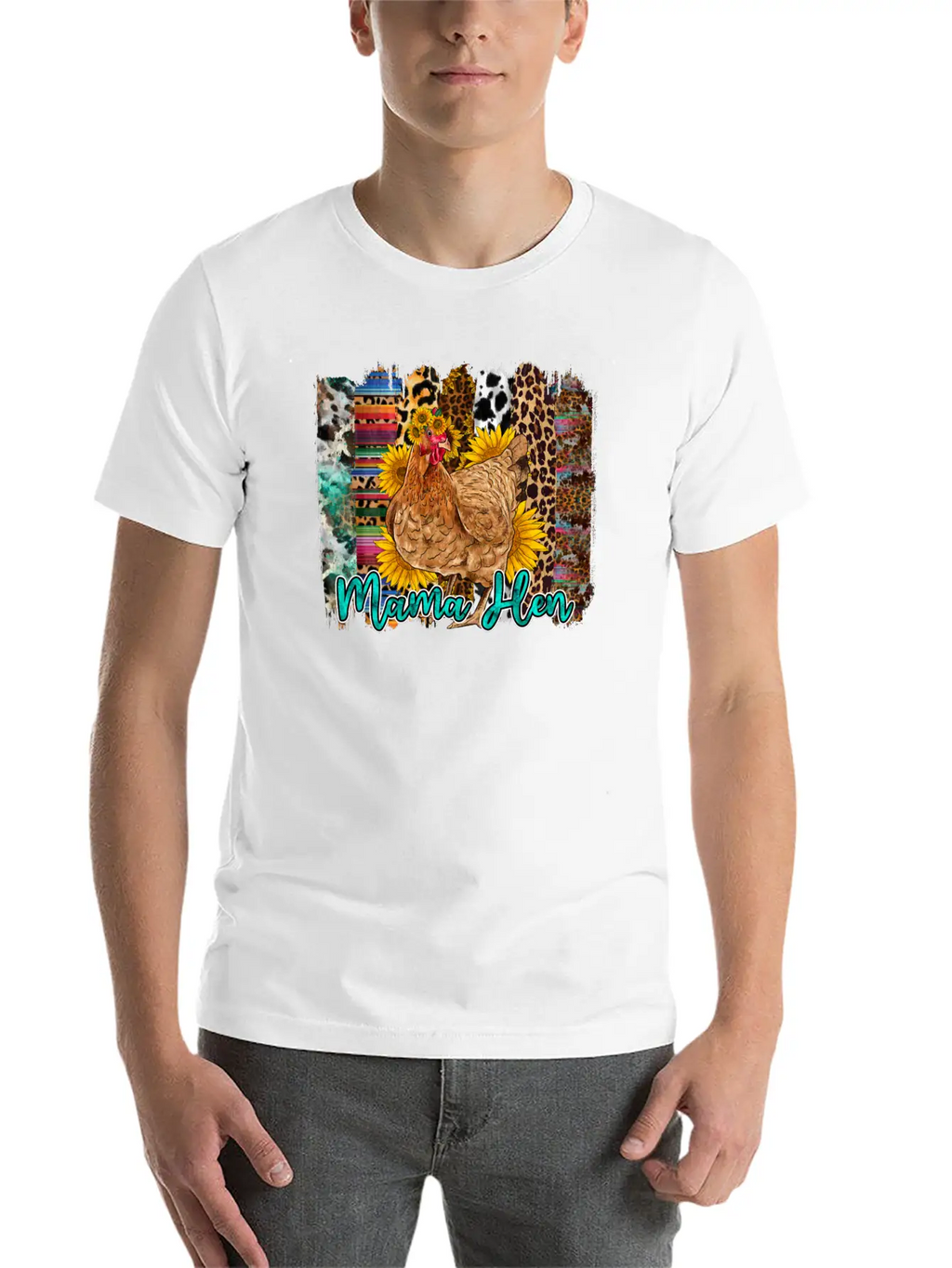 Mama Hen Brushstrokes Classic Cotton Tee – Unisex Comfort For Any Season