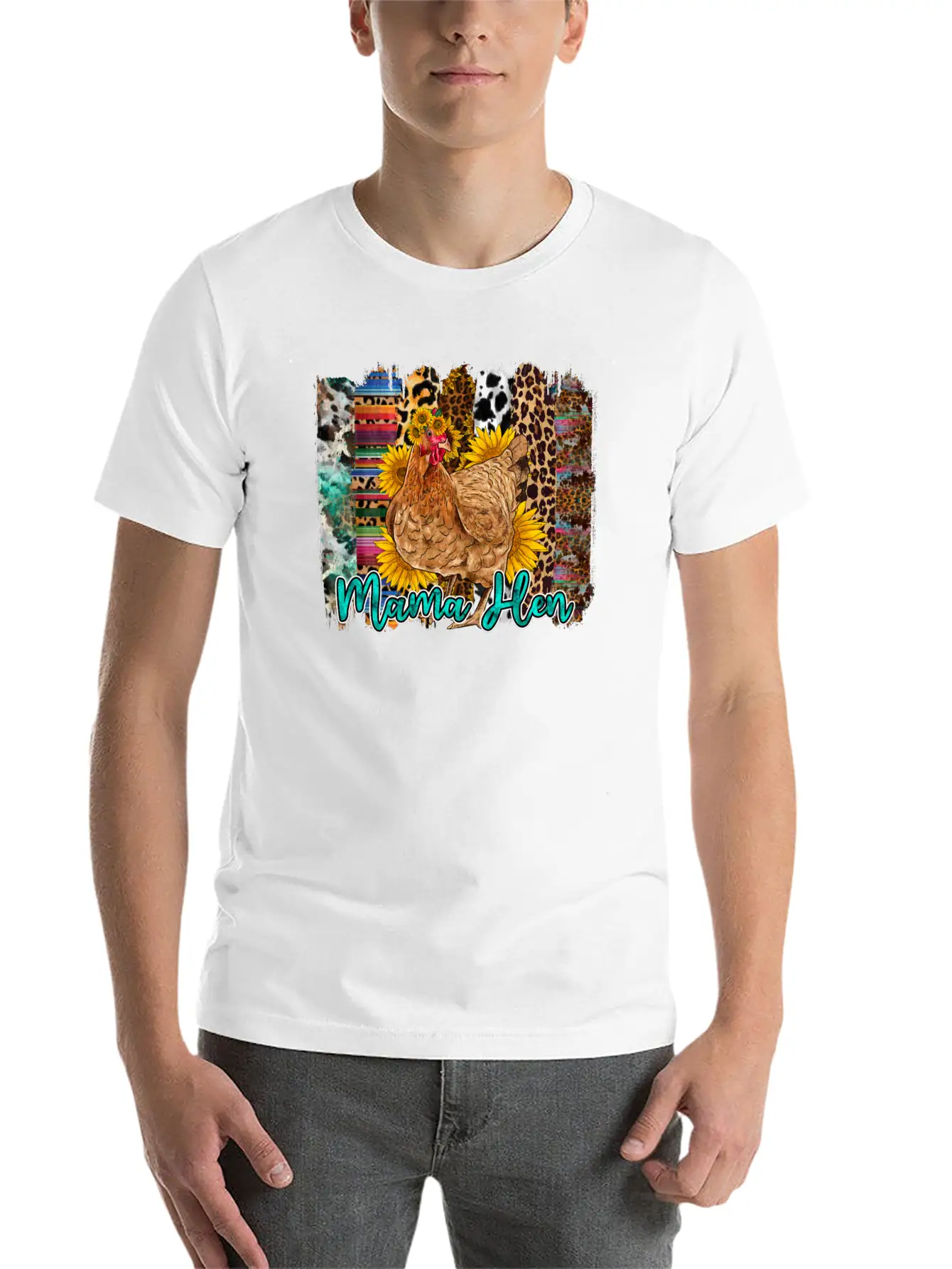 Mama Hen Brushstrokes Classic Cotton Tee – Unisex Comfort For Any Season