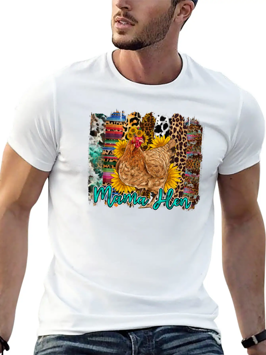 Mama Hen Brushstrokes Classic Cotton Tee – Unisex Comfort For Any Season