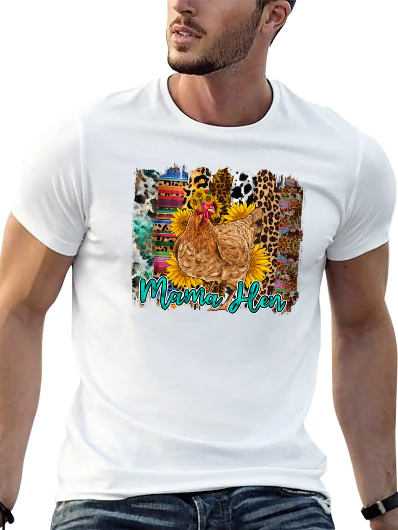 Mama Hen Brushstrokes Classic Cotton Tee – Unisex Comfort For Any Season