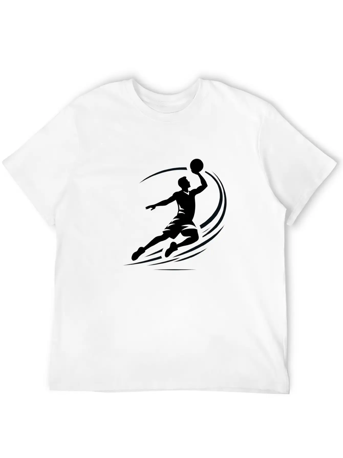 Man Basketball Athlete Silhouett Timeless Short Sleeve Tee – Comfy And Minimalist Design