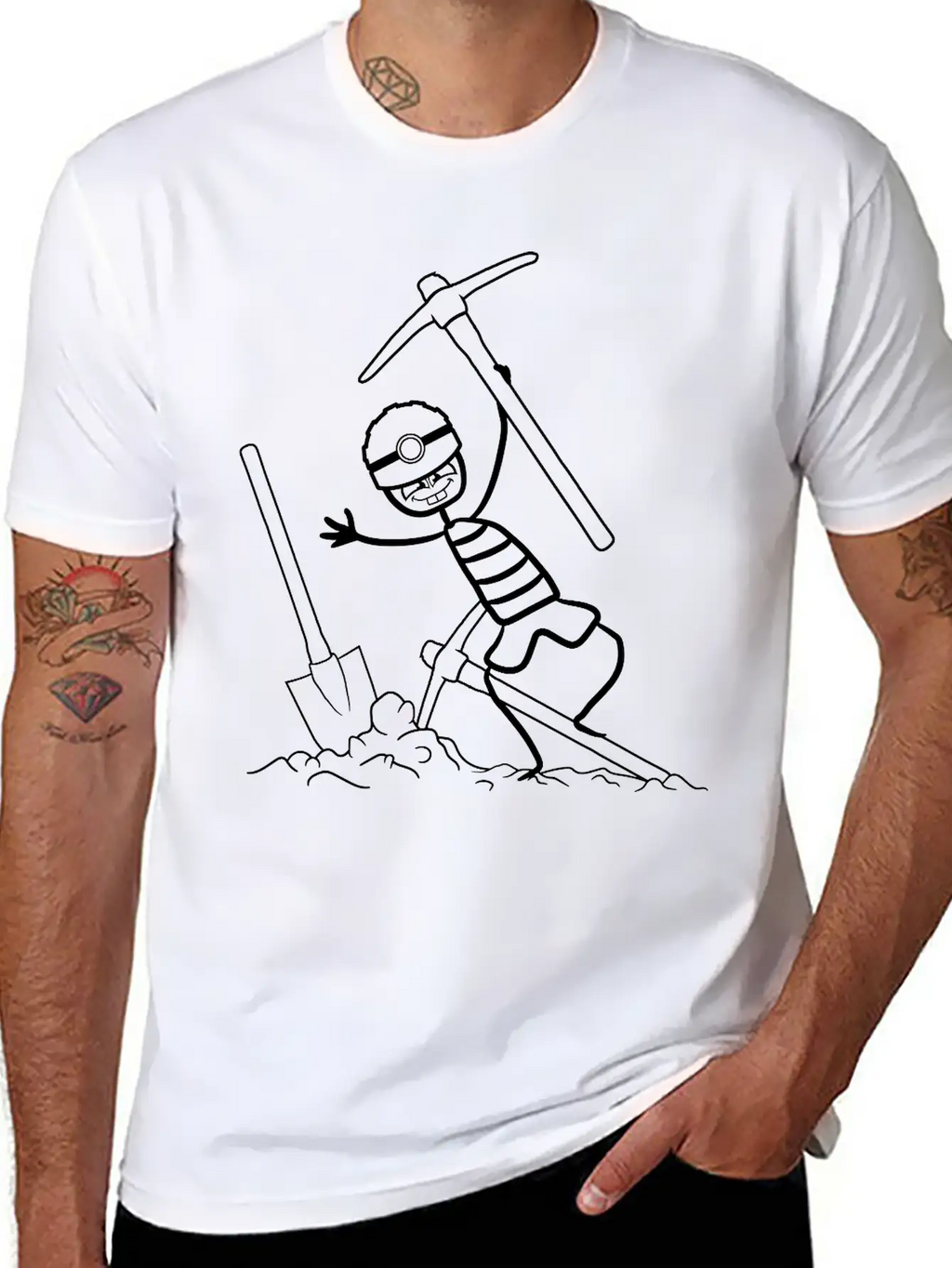 Man Boy Hoe Dig Digging Hole Shovel Digging Shovel Timeless Short Sleeve Tee – Comfy And Minimalist Design