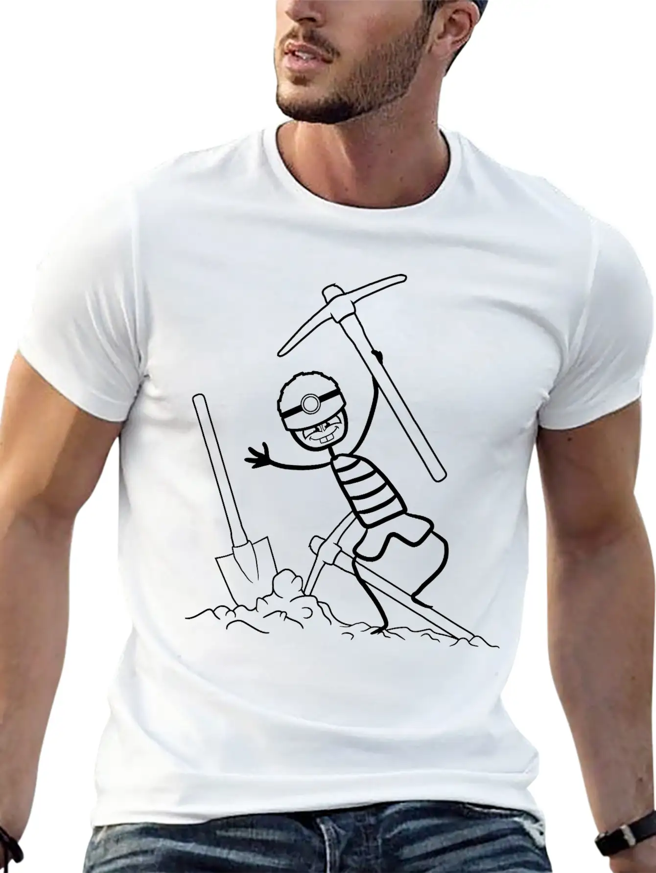 Man Boy Hoe Dig Digging Hole Shovel Digging Shovel Timeless Short Sleeve Tee – Comfy And Minimalist Design