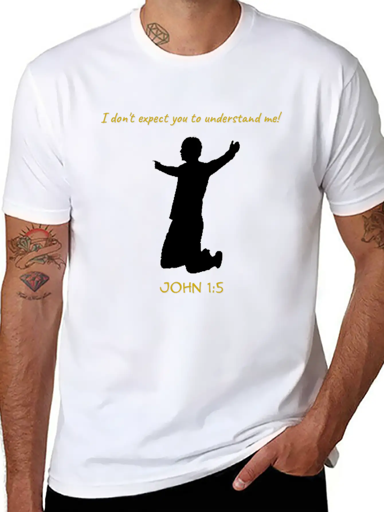 Man On Knees 1 Classic Cotton Tee – Unisex Comfort For Any Season