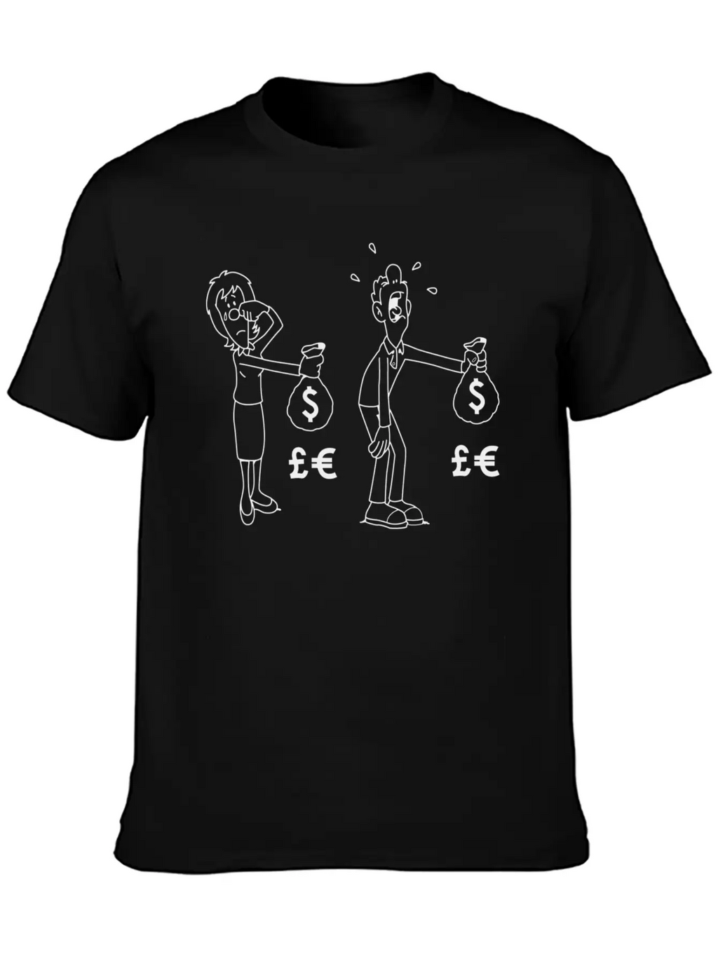 Man Woman Cash Bag Money Upset Sad Cry Classic Cotton Tee – Unisex Comfort For Any Season