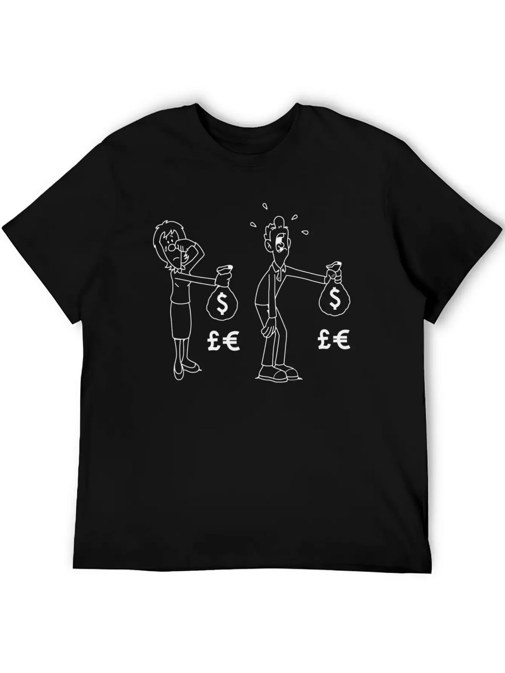 Man Woman Cash Bag Money Upset Sad Cry Classic Cotton Tee – Unisex Comfort For Any Season