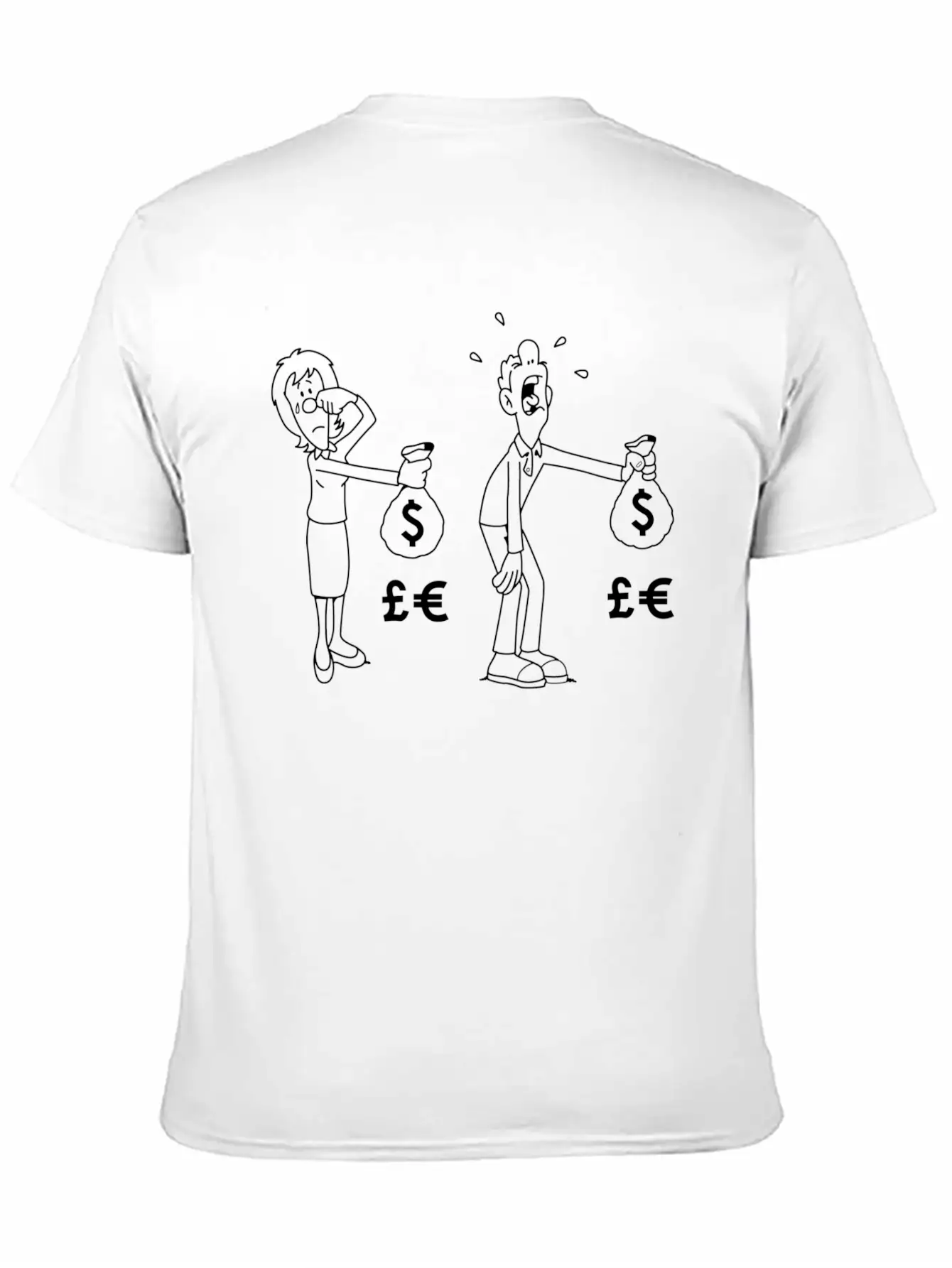 Man Woman Cash Bag Money Upset Sad Cry Classic Cotton Tee – Unisex Comfort For Any Season