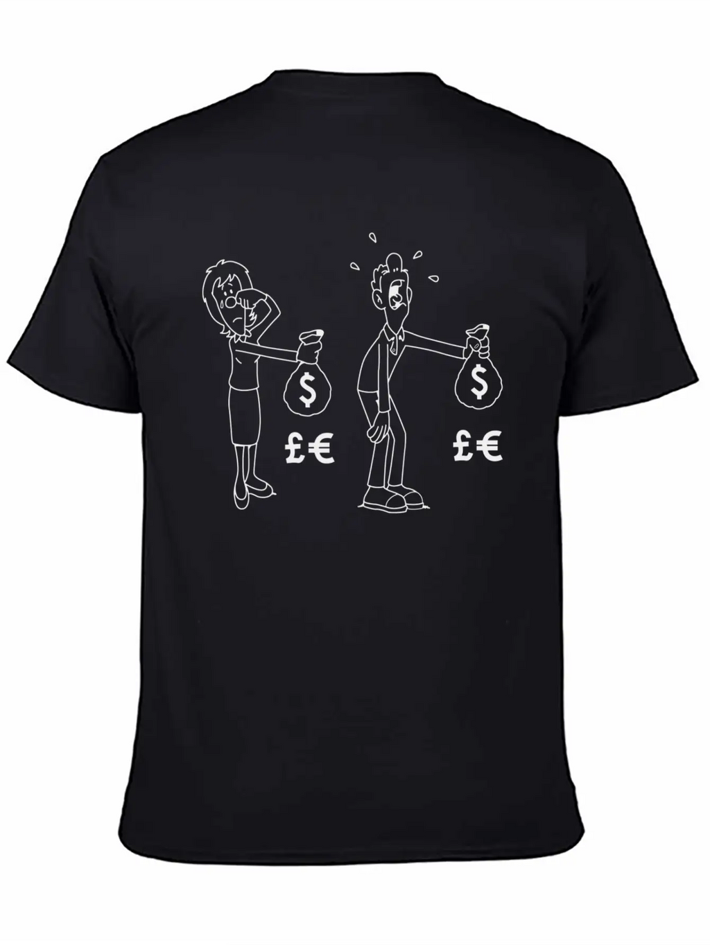 Man Woman Cash Bag Money Upset Sad Cry Classic Cotton Tee – Unisex Comfort For Any Season