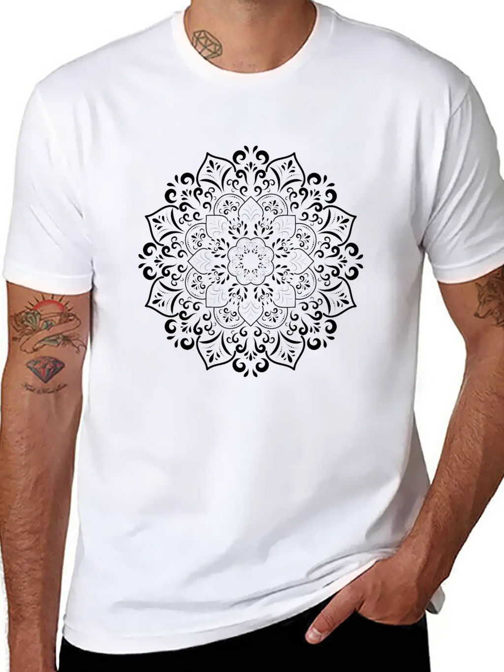 Mandala Meditation Flower Art Unisex Casual T-Shirt – Clean Design For Daily Comfort