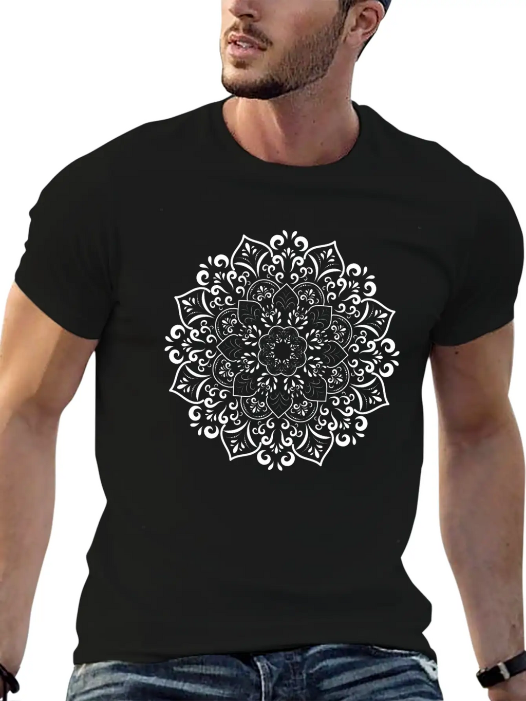Mandala Meditation Flower Art Unisex Casual T-Shirt – Clean Design For Daily Comfort