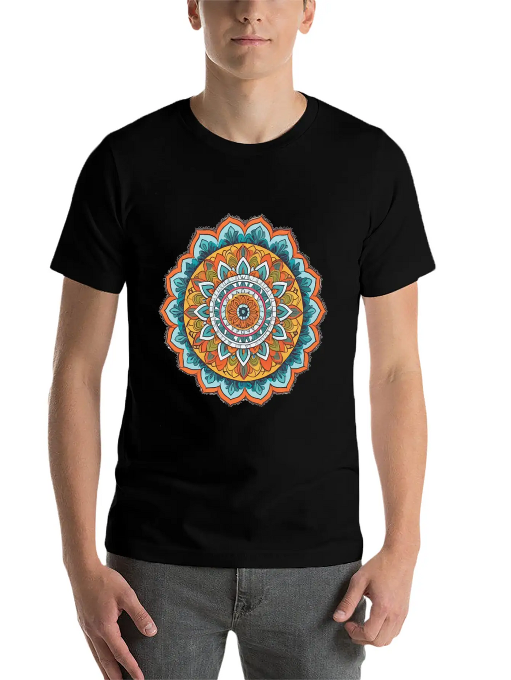Mandala Of Various Colors Relaxed Everyday Tee – Lightweight And Durable Cotton