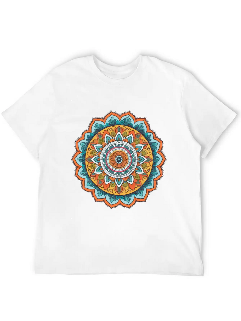 Mandala Of Various Colors Relaxed Everyday Tee – Lightweight And Durable Cotton